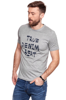 MUSTANG T SHIRT Denim Beat T-Shirt MID GREY MELANGE 1006414 4140
