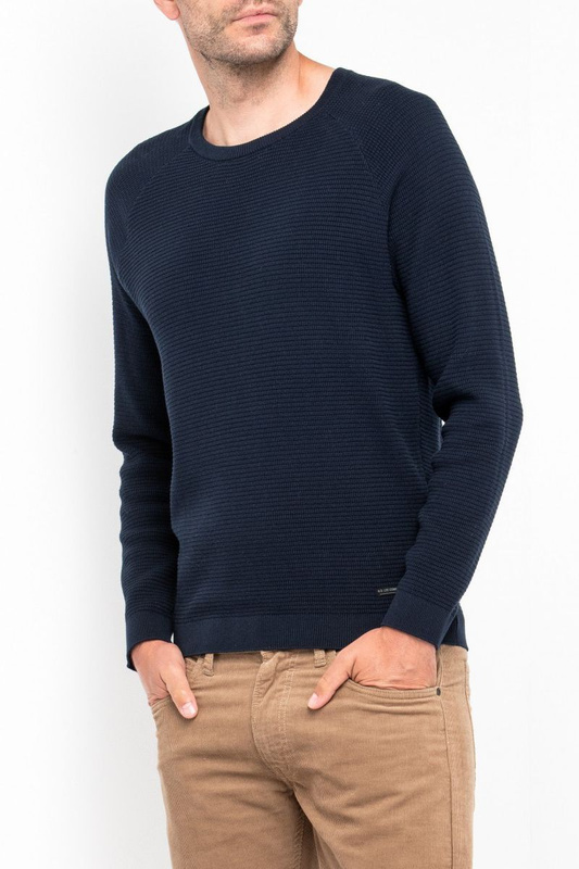 LEE CREW NECK KNIT MĘSKI SWETER KLASYCZNY NIEROZPINANY NIGHT SKY L83DOCSJ 112122332