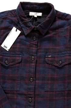 LEE FRAYED HEM SHIRT DEEP PLUM L49XFNDS