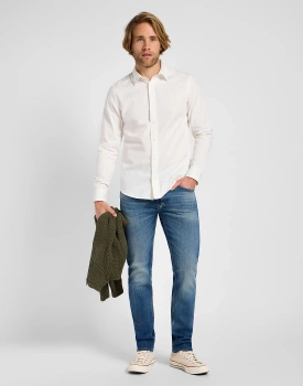 MESKA KOSZULA  LEE PATCH SHIRT BRIGHT WHITE 112333654