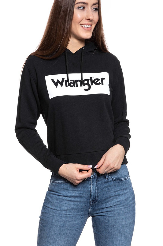 BLUZA WRANGLER LOGO HOODIE BLACK W6N4HA100 112130793