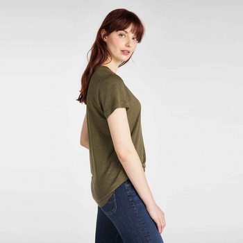 DAMSKI T-SHIRT LEE V NECK TEE REGULAR FIT OLIVE GREEN L41JENNX 112109006