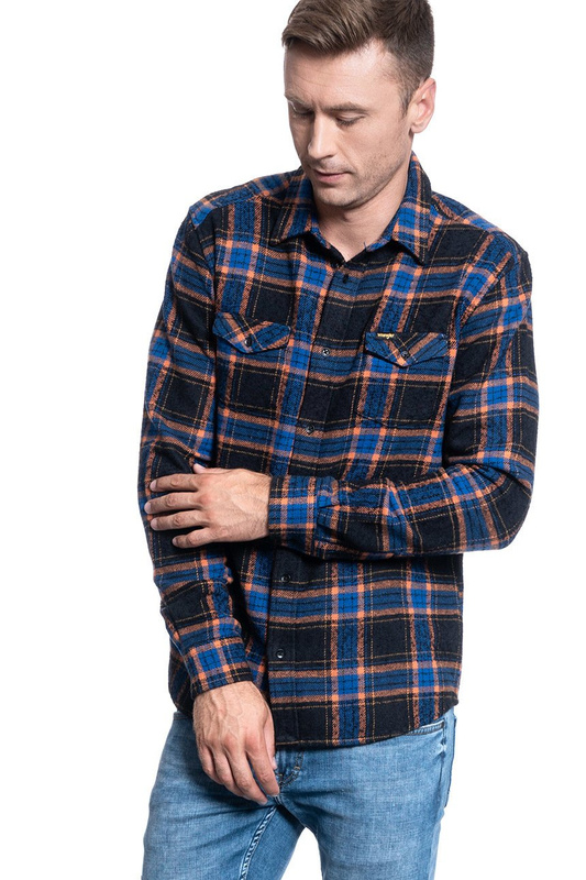 KOSZULA MĘSKA WRANGLER LS 2PKT FLAP SHIRT BLACK W5A58Q100 112130057