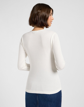 DAMSKA KOSZULKA LEE WASHED WAFFLE HENLEY ECRU 112371290