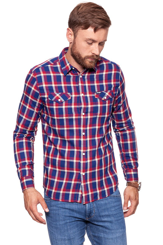 KOSZULA WRANGLER LS 2PKT FLAP SHIRT SCARLET RED W5917ORUU 112129698
