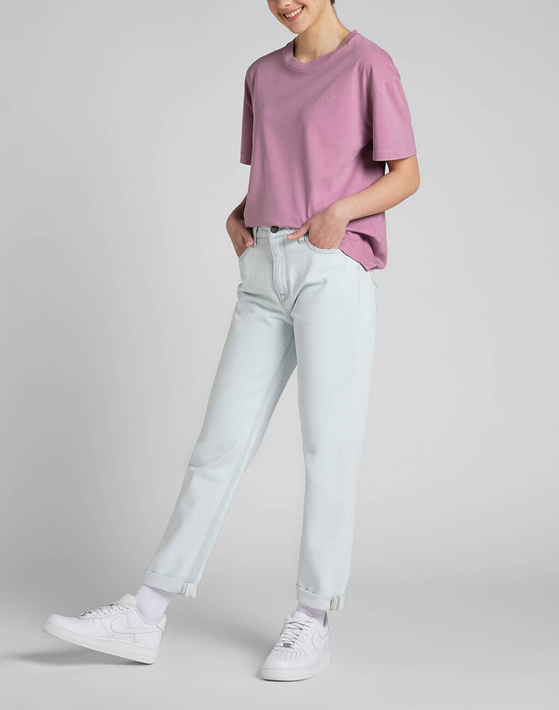 LEE RELAXED CREW TEE DAMSKA KOSZULKI Z NADRUKIEM LOGO NADRUK T-SHIRT PANSY L43ULM63 112322419