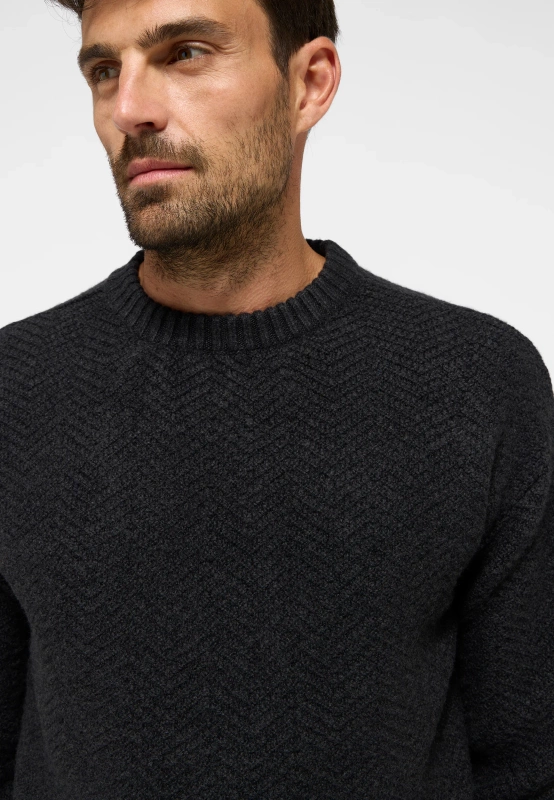 Męski Sweter Mustang Style Elwood Anthra Melange 1015822 4151 