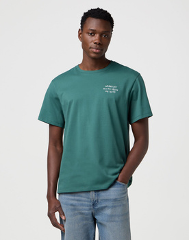 MESKA KOSZULKA  WRANGLER EMBROIDERY TEE BISTRO GREEN 112371491