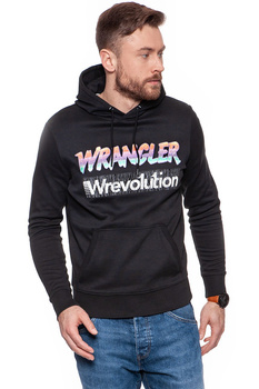 BLUZA WRANGLER MĘSKA HOODIE BLACK W6560IH01 112130572