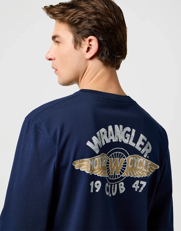 MESKA KOSZULKA WRANGLER LS AMERICANA TEE NAVY 112371469
