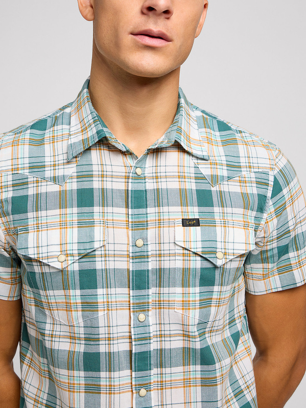 LEE MĘSKA KOSZULA LEE SS WESTERN SHIRT EVERGREEN 112349937