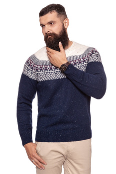 LEE FAIRISLE CREW KNIT MIDNIGHT BLUE L84TALDB
