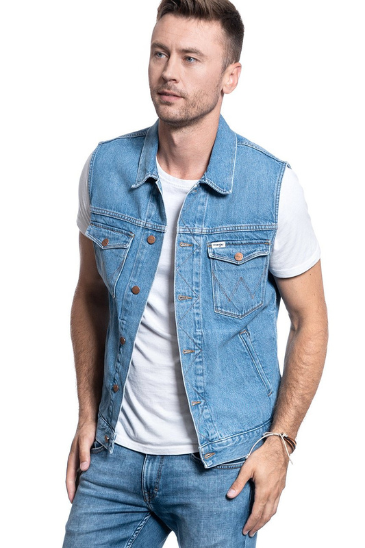 BEZRĘKAWNIK MĘSKI WRANGLER DENIM VEST YOSEMITE W447TW27Z 112128891