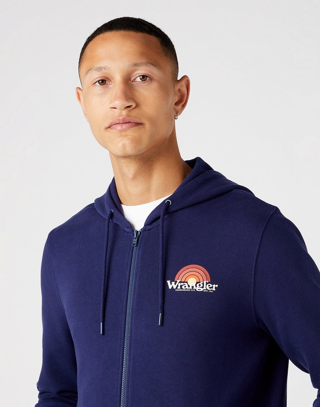 WRANGLER ZIP THRU RAINBOW MĘSKA BLUZA ROZPINANA LOGO MEDIEVAL BLUE W6J0ILX9I 112146207