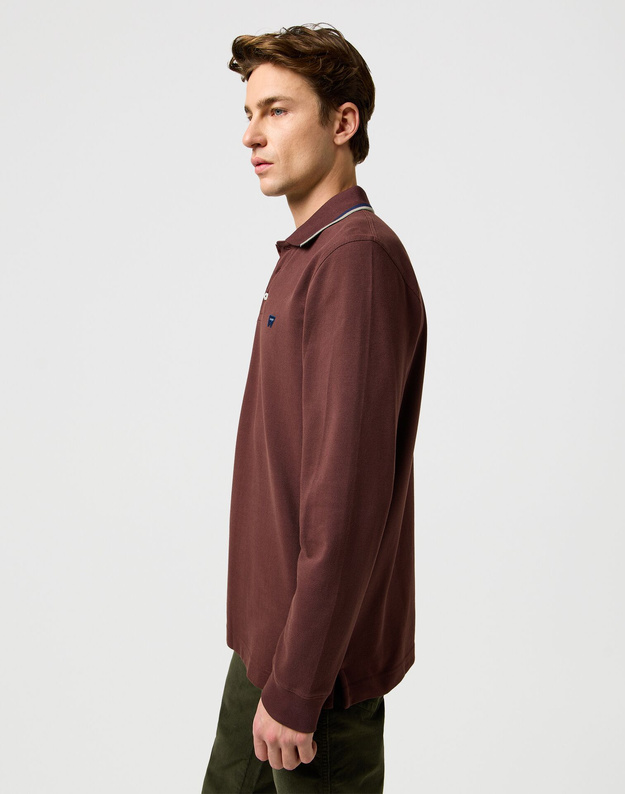 MESKA KOSZULKA POLO WRANGLER LS POLO SHIRT MAHOGANY 112371508