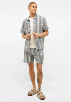 Męskie szorty Mustang Style Lockport Shorts Blue Dobby Stripe 1016479 12740