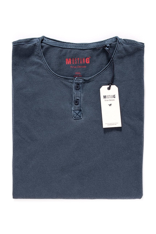 MUSTANG T SHIRT OPEN EDGE HENLEY DRESS BLUES 1007742 5334