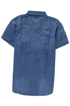 WRANGLER S/S WESTERN SHIRT MĘSKA KOSZULA JEANSOWA KRÓTKI RĘKAW MID INDIGO W5853CP8E