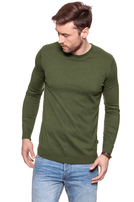 MĘSKI SWETER WRANGLER CREW NECK KNIT IVY GREEN W8538Q8IX 112132237