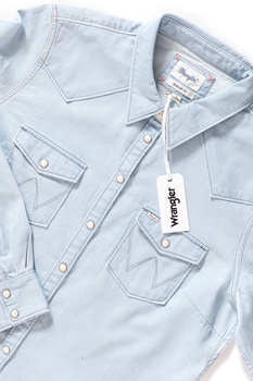 WRANGLER WESTERN SHIRT LIGHT INDIGO W50455G2E 112129245