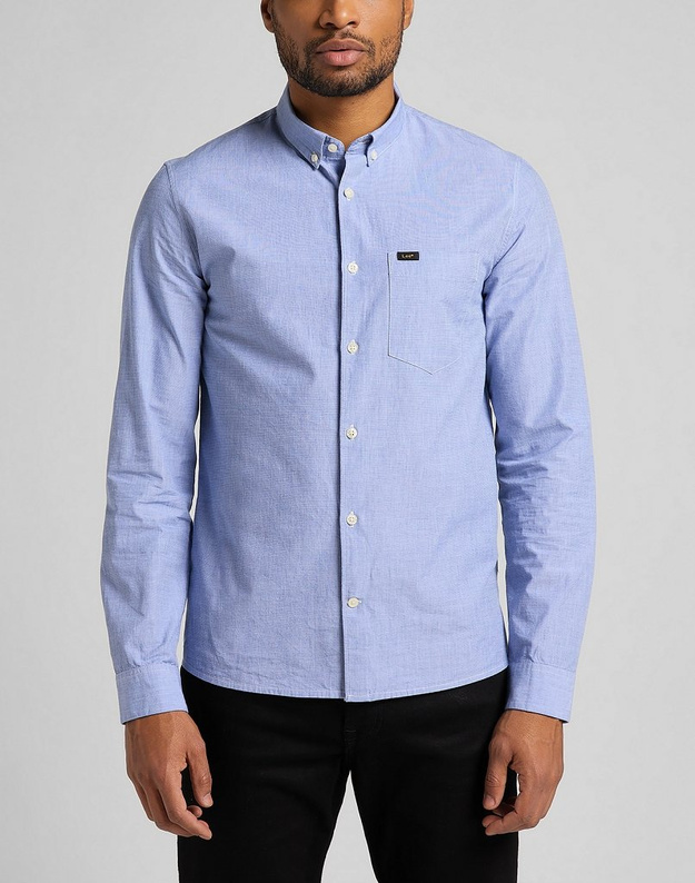 KOSZULA MATERIAŁOWA MĘSKA LEE SLIM BUTTON DOWN WASHED BLUE L66XNFLR 112116760