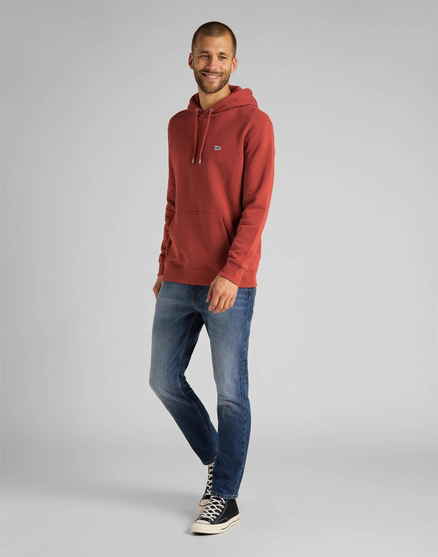 LEE PLAIN HOODIE MĘSKA BLUZA Z KAPTUREM RED OCHRE L80YTJOE 112121623