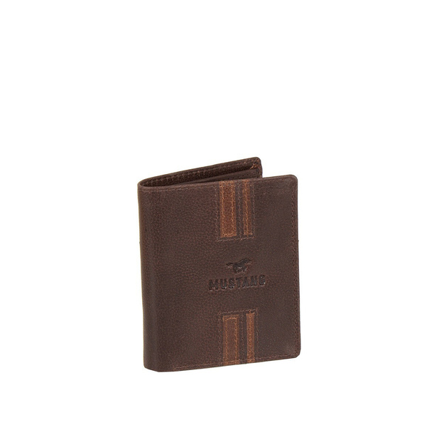 MUSTANG ASTI WALLET MĘSKI PORTFEL SKÓRZANY PREMIUM POJEMNY NA KARTY SKÓRA DARK BROWN 06.101176
