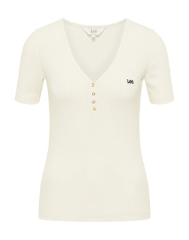 DAMSKA KOSZULKA LEE SS HENLEY ECRU 112333722