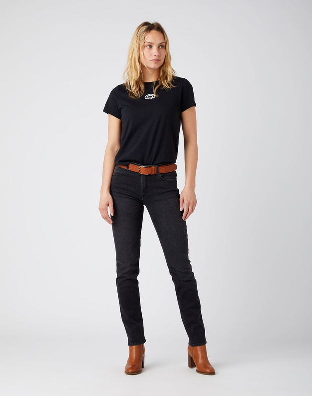 DAMSKIE SPODNIE JEANSOWE WRANGLER SLIM BLACK FLOWER W28LLBXTX 112141292