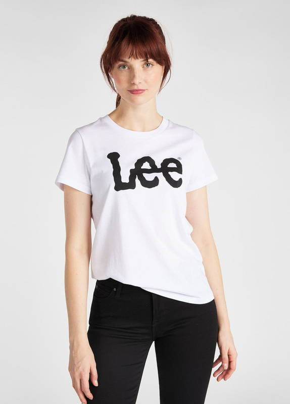 DAMSKI T-SHIRT LEE LOGO TEE WHITE L43VEP12 112109756