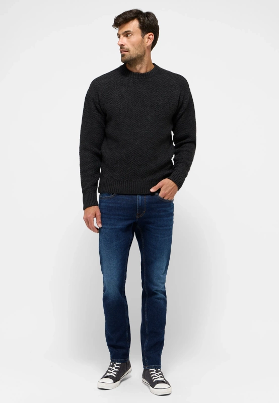 Męski Sweter Mustang Style Elwood Anthra Melange 1015822 4151 