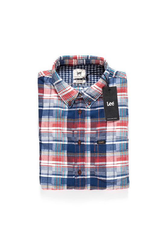 LEE BUTTON DOWN SHIRT LAVA RED L880DWAFS