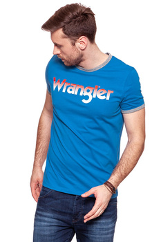 KOSZULKA WRANGLER LOGO RINGER TEE DEEP WATER W7B68FQDF 112131528