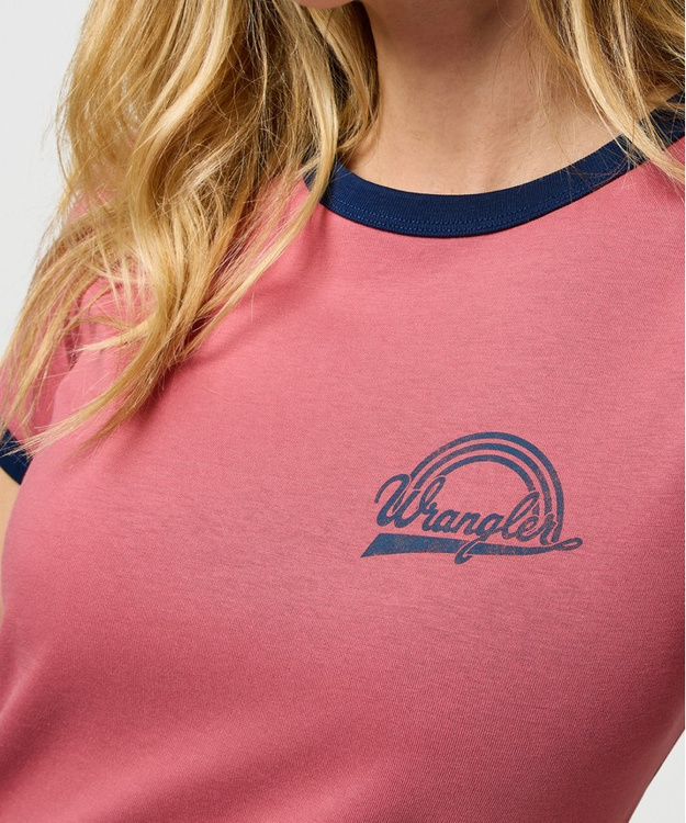 DAMSKA KOSZULKA WRANGLER RINGER TEE MAUVEWOOD 112370817