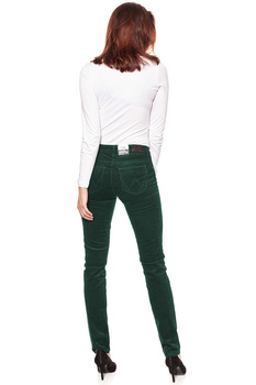 DAMSKIE SPODNIE SZTRUKSOWE WRANGLER SLIM GREEN NIGHT W28LEK18P 112128382