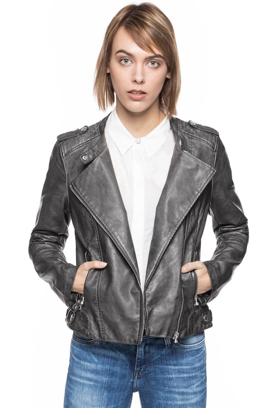 TOM TAILOR OVERDYED FAKE LEATHER JACKET