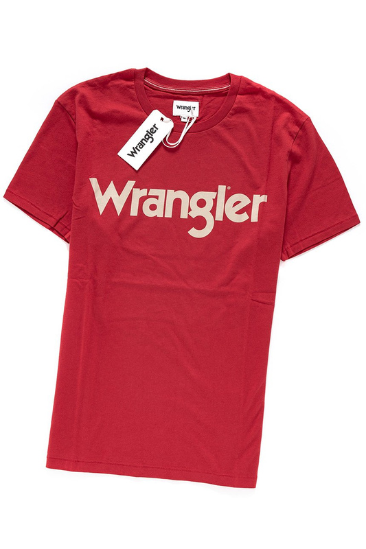 KOSZULKA WRANGLER SS LOGO TEE RED W7C04D347 112131590