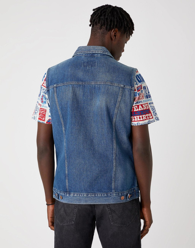MĘSKI JEANSOWY BEZRĘKAWNIK WRANGLER DENIM VEST DE-LITE BLUE W447SF48R 112128890