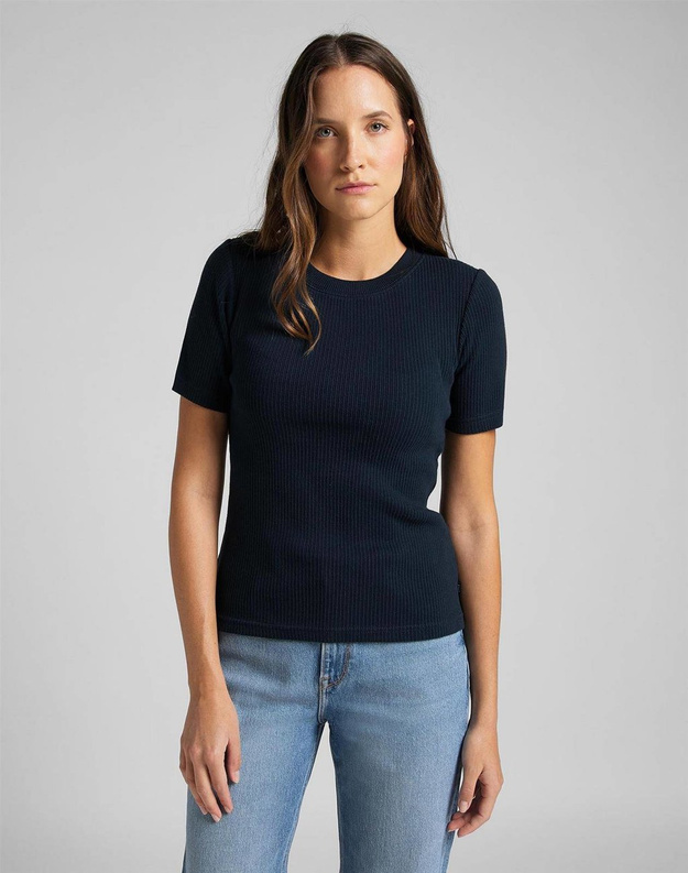 DAMSKI T-SHIRT LEE RIBBED TEE SKY CAPTAIN L44FPDHY 112109846