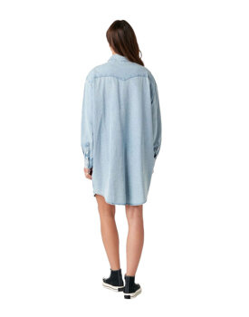 WRANGLER DENIM WESTERN DRESS DAMSKA SUKIENKA LIGHT INDIGO W9P6LWX4E 112132456