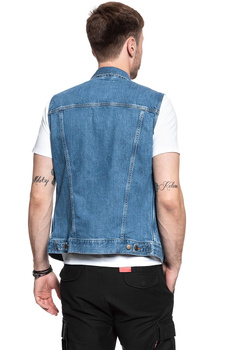 MĘSKI BEZRĘKAWNIK JEANSOWY WRANGLER DENIM VEST BORA BLUE W447Q318F 112128889