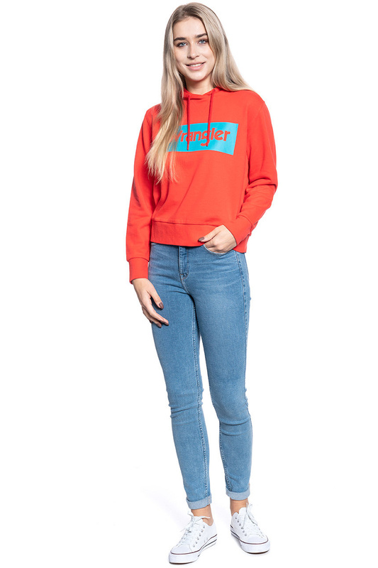 WRANGLER LOGO HOODIE BITTERSWEET RED W6N4HPXBO 112130794