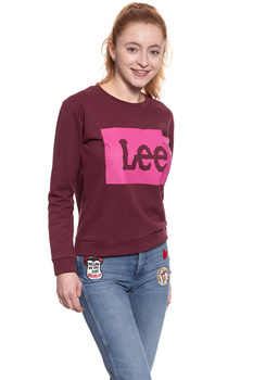 BLUZA LEE DAMSKA LOGO SWS MAROON L53PJSKQ 112112459