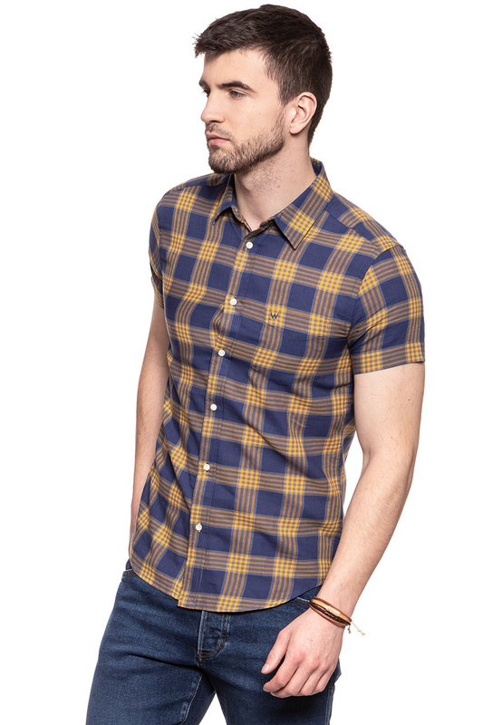 KOSZULA MĘSKA KRÓTKI RĘKAW WRANGLER SS 1PKT SHIRT PATRIOT BLUE W5881OR5H 112129599