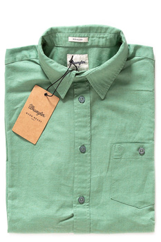 WRANGLER S/S 1 PKT SHIRT BERYL GREEN W5860LOS4