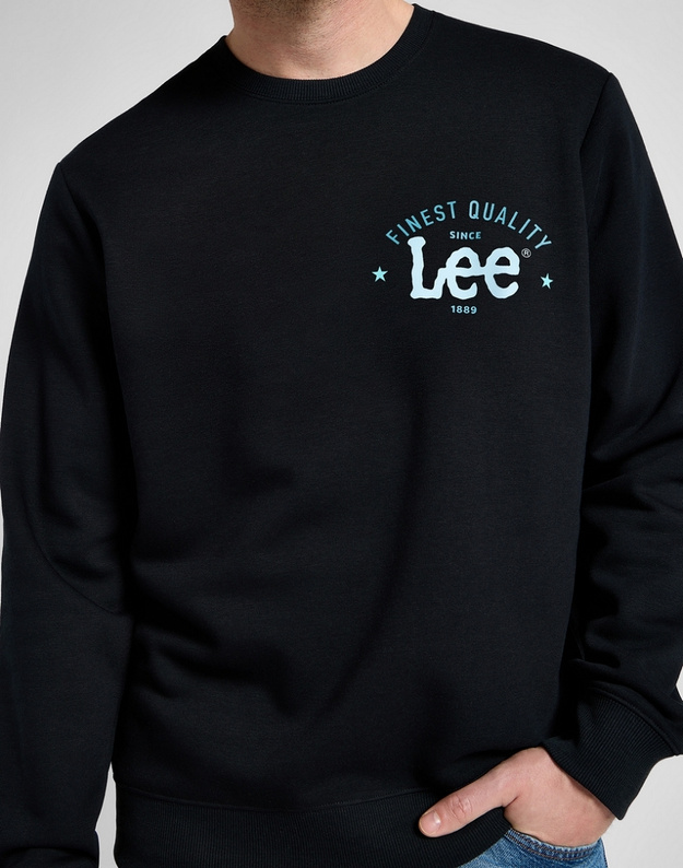 MESKA BLUZA LEE LOGO CREW SWS JET BLACK 112355660
