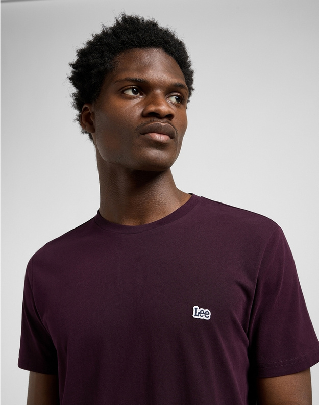 MESKA KOSZULKA  LEE SS PATCH LOGO TEE DEEP WINE 112370738