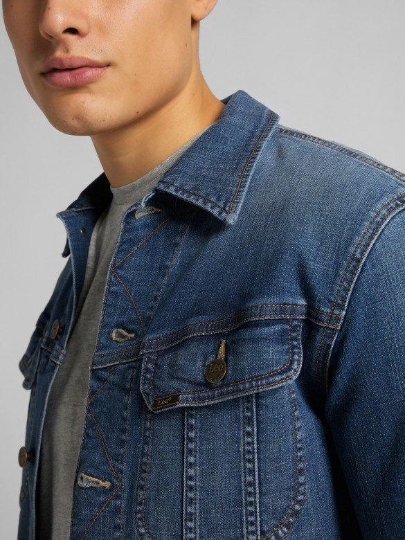 MĘSKA KURTKA JEANSOWA LEE SLIM RIDER MID VISUAL CODY L89RNLQN 112123891
