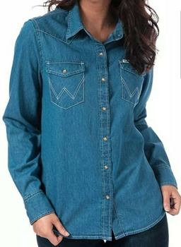 WRANGLER WESTERN SHIRT LIGHT DAMSKA KOSZULA JEANSOWA INDIGO W5245MM4E 112129385