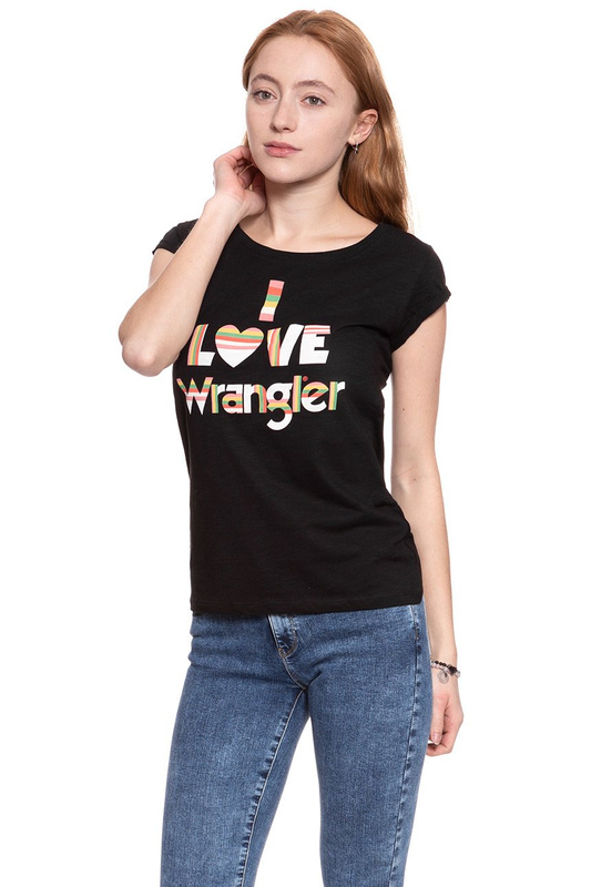 WRANGLER T SHIRT DAMSKI I LOVE TEE BLACK W700LEA01 112130872